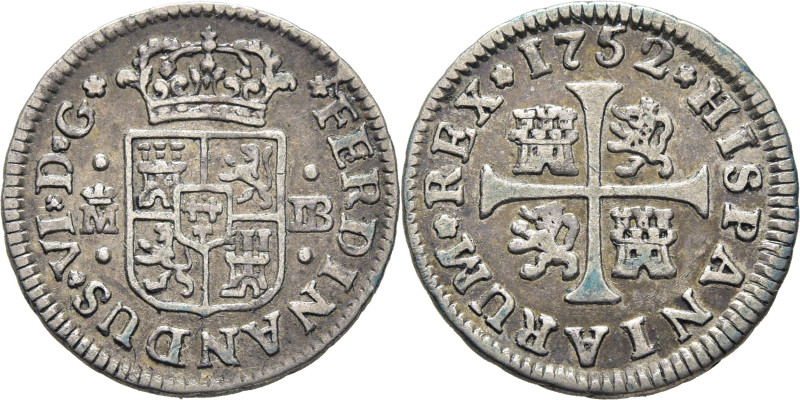 FERNANDO VI. Madrid. 1/2 real. 1752. JB. Cy10184. 1´3 g. MBC+ o algo más floja. ...