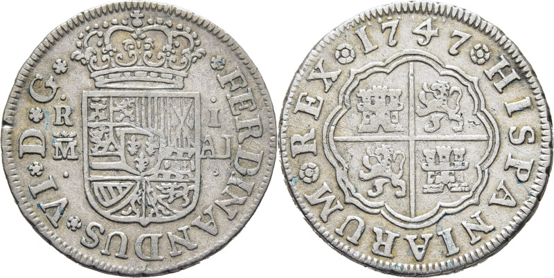 FERNANDO VI. Madrid. Real. 1746. AJ. Cy10252. 2´9 g. Adherencias y leve verdín l...