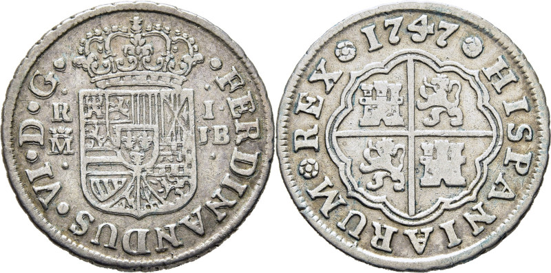 FERNANDO VI. Madrid. Real. 1747. JB. Cy10258. 2´7 g. Leves adherencias e ínfimo ...