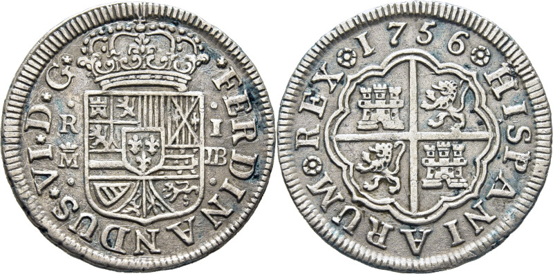 FERNANDO VI. Madrid. Real. 1756. JB. Cy10330. 2´8 g. Rayitas por limpieza tosca ...