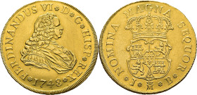 FERNANDO VI. Madrid. 4 escudos. 1748. JB. EBC. Buena acuñación del busto. Muy rara