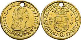 FERNANDO VI. Méjico. Escudo. 1747. MF. Muy rara