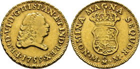 FERNANDO VI. Méjico. Escudo. 1755. MM. Casi EBC-. Rara