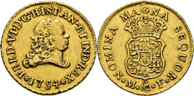 FERNANDO VI. Méjico. 2 escudos. 1754. MF. Muy rara