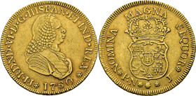 FERNANDO VI. Popayán. 4 escudos. 1760. J. Atractiva. Rara