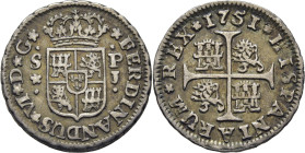 FERNANDO VI. Sevilla. 1/2 real. 1751. PJ. Atractiva