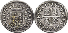 FERNANDO VI. Sevilla. 1/2 real. 1759. JV. Escasa