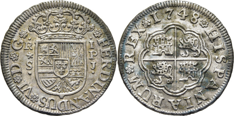 FERNANDO VI. Sevilla. Real. 1748. PJ. Cy10270. 2´8 g. Decoloración por leves adh...