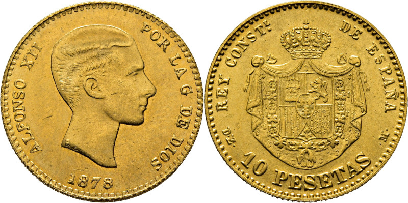 ALFONSO XII. Madrid. 10 pesetas. 1878. DEM. Sin estrellas en el tipo. Falsa de é...