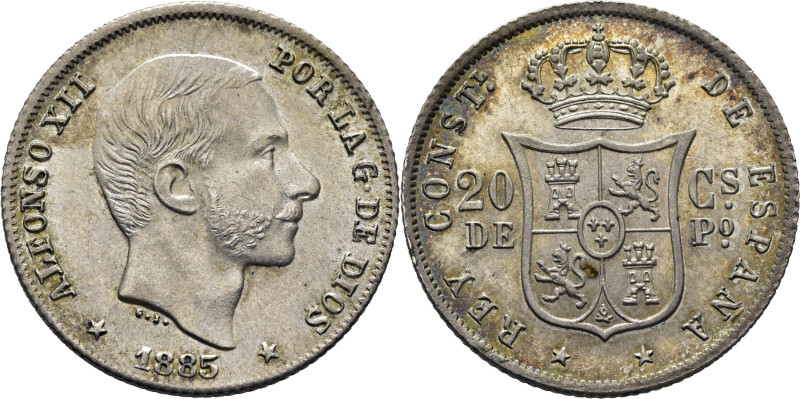 ALFONSO XII. Manila. 20 centavos. 1885. Cy17557. Acuñación algo débil que incide...