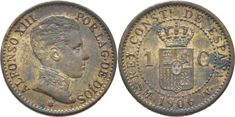ALFONSO XIII. Madrid. 1 céntimo. 1906*6. SMV. Cy17574. Finísima rayita en la mej...