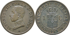 ALFONSO XIII. Madrid. 1 céntimo. 1913*3. PCV. SC-