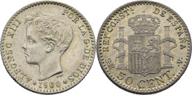 ALFONSO XIII. Madrid. 50 céntimos. 1900*0-0. SMV. SC-. Bella. Escasa
