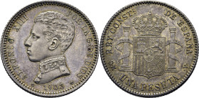 ALFONSO XIII. Madrid. 1 peseta. 1903*19-03. SMV. Prácticamente SC-. Muy bella