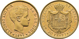 ALFONSO XIII. Madrid. 20 pesetas. 1899*18-99. SMV. EBC+/SC-