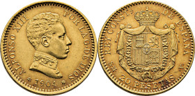 ALFONSO XIII. Madrid. 20 pesetas. 1904*19-04. SMV. EBC-/EBC+. Rara