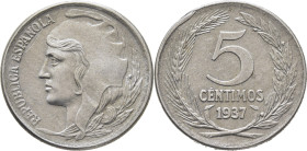II REPÚBLICA. Castellón. 5 céntimos. 1937. Cabeza pequeña?. Casi SC-