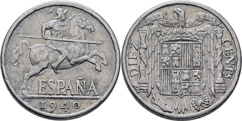 ESTADO ESPAÑOL. Madrid. 10 céntimos. 1940. PLVS en la banda. Cy17767 (150€). MBC...
