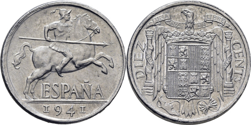 ESTADO ESPAÑOL. Madrid. 10 céntimos. 1941. PLUS en la banda. Cy17764. SC, brillo...