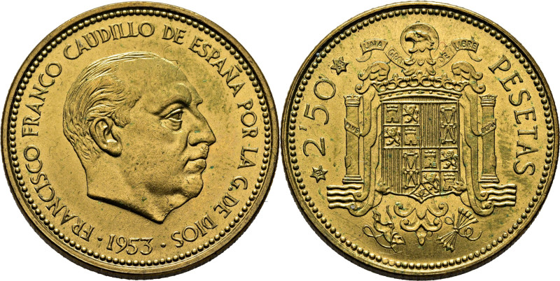 ESTADO ESPAÑOL. Madrid. 2'5 pesetas. 1953*19-68. Cy17832 (450€). Pelito de metal...