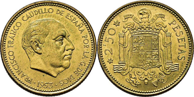 ESTADO ESPAÑOL. Madrid. 2'5 pesetas. 1953*19-69. Cy17833 (420€). Alguna ínfima m...