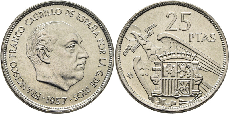 ESTADO ESPAÑOL. Madrid. 25 pesetas. 1957*71. Cy17814. SC+/SC, todo su brillo ori...