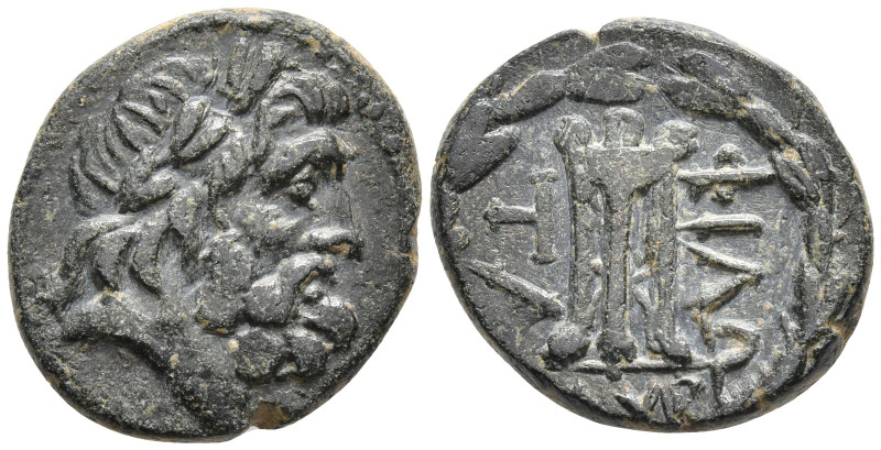 Illyria, Dyrrhachion Æ 19mm. Circa 3rd-1st century BC. Philota, magistrate. Laur...