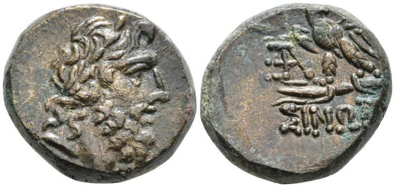 Paphlagonia, Sinope Æ 19mm. Circa 85-65 BC. Laureate head of Zeus to right / Eag...