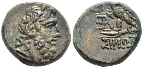 Paphlagonia, Sinope Æ 19mm. Circa 85-65 BC. Laureate head of Zeus to right / Eagle with spread wings standing facing slightly to left, head to right, ...
