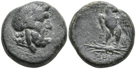 Paphlagonia, Sinope Æ 19mm. Circa 85-65 BC. Laureate head of Zeus to right / Eagle with spread wings standing facing slightly to left, head to right, ...