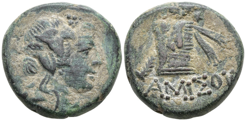 Pontos, Amisos Æ 20mm. Time of Mithradates VI Eupator, circa 120-63 BC. Wreathed...