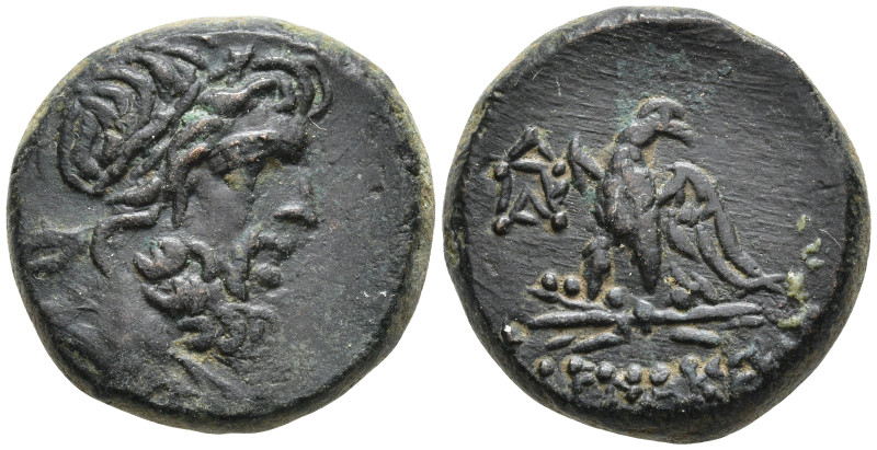 PONTOS, Pharnakeia. Circa 95-90 BC. Æ19. Laureate head of Zeus right / Eagle sta...