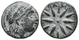 Mysia, Gambrion Æ 9mm. 4th century BC. Laureate head of Apollo to right / Star of twelve rays; [Γ-Α-Μ] between rays. SNG BnF 908-921; SNG Copenhagen 1...