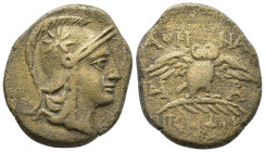 Mysia, Pergamon Æ 14mm. Circa 200-133 BC. Helmeted head of Athena to right; helmet decorated with star / Owl standing facing on palm; [AΘ]HNAΣ above, ...