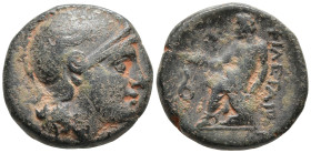 Mysia. Kings of Pergamon. Philetairos 281-263 BC. Bronze Æ 16mm. Helmeted head of Athena right / ΦΙΛΕΤΑΙΡΟΥ, Asklepios seated left, feeding snake out ...