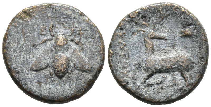 Ionia, Ephesos Æ 10mm. Circa 390-320/00 BC. Uncertain magistrate. Bee, seen from...