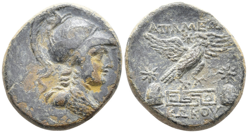 Phrygia, Apameia Æ 29mm. Kokos, magistrate. Circa 100-50 BC. Head of Athena to r...