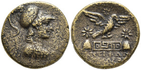 Phrygia, Apameia Æ 22mm. Uncertain magistrate (Antiphon, son of Menekles?), circa 88-40 BC. Head of Athena to right, wearing crested Corinthian helmet...
