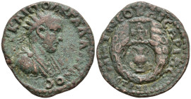 Pontos. Neocaesarea. Gallienus AD 253-268. Æ23mm.
[AV] KAI ΠO ΛIK ΓAΛΛIHNOC, radiate, draped and cuirassed bust right / MHT NЄOKAICAPIAC/ ЄT PMB, Vase...