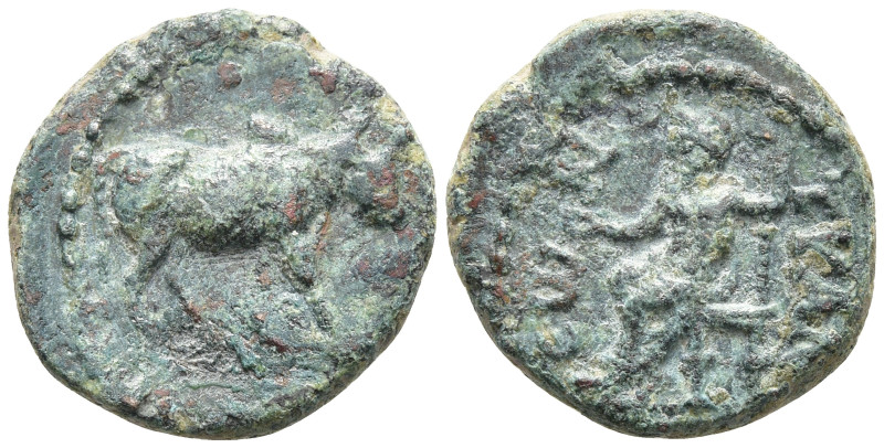 Cappadocia. Tyana. Pseudo-autonomous issue . Circa 100 BC-AD 50. Æ 15mm. Bull st...