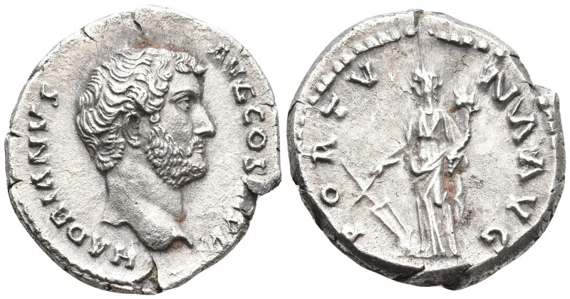 Hadrian AR Denarius. Rome, circa AD 137-138. HADRIANVS AVG COS III P P, bare hea...