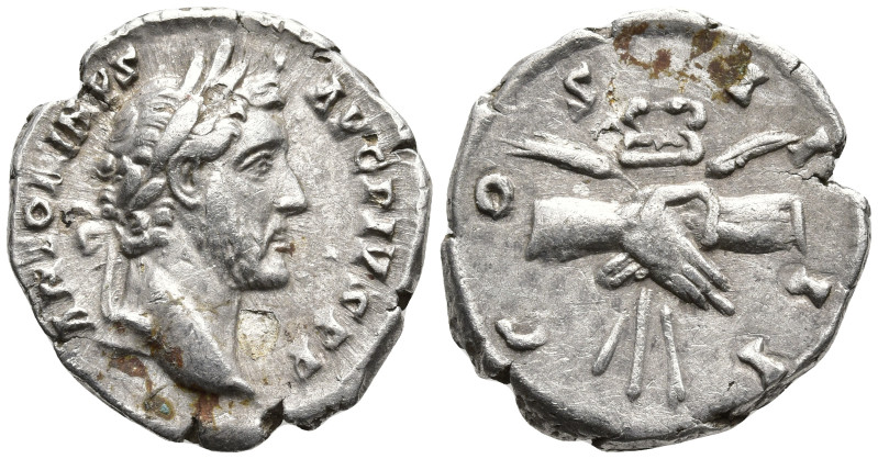 Antoninus Pius AR Denarius. Rome, AD 145-147. ANTONINVS AVG PIVS P P, laureate h...
