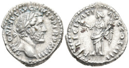 Antoninus Pius.AR Denarius Rome AD 138-161. Rome mint, struck A.D. 159-160. ANTONINVS AVG PIVS PP TR P XXIII, laureate head right / FELICITATI AVG COS...