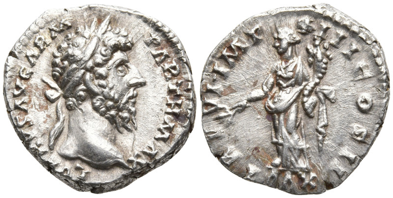 Lucius Verus AR Denarius. Rome, AD 166. L VERVS AVG ARM PARTH MAX, laureate head...