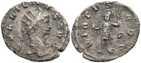 Gallienus BI Antoninianus. Rome, AD 260-268. GALLIENVS AVG, radiate head to right / VIRTVS AVG, Mars standing to left, holding globe and spear; P in r...