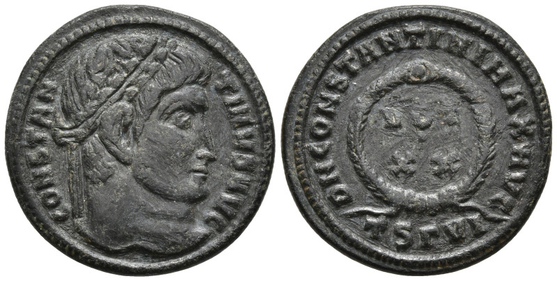 Constantine I Æ Nummus. Thessalonica, AD 320-324. CONSTANTINVS AVG, laureate hea...