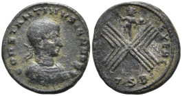 Constantine II. As Caesar, Æ centenionalis AD 317-337. Thessalonica mint, struck AD 319. CONSTANTINVS IVN NOB C, laureate, draped and cuirassed bust o...