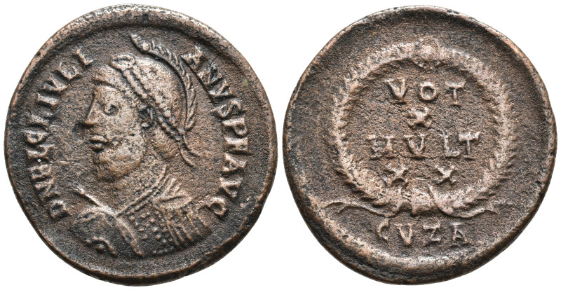 Julian II Æ Maiorina. Cyzicus, AD 361-363. Diademed, helmeted, and cuirassed bus...