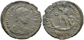 Gratian. Æ Majorina. Heraclea mint. AD 367-383. , struck AD 367-375. DN GRATIANVS PF AVG, bust right in pearl-diademed helmet, draped and cuirassed , ...