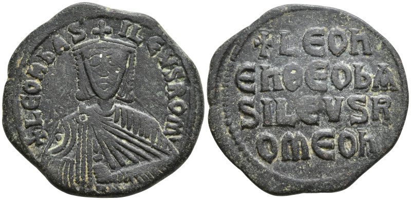 Leo VI 'the Wise' Æ Nummus. Constantinople, AD 886-912. ⧾ LЄOҺ bASILЄVS ROm', cr...